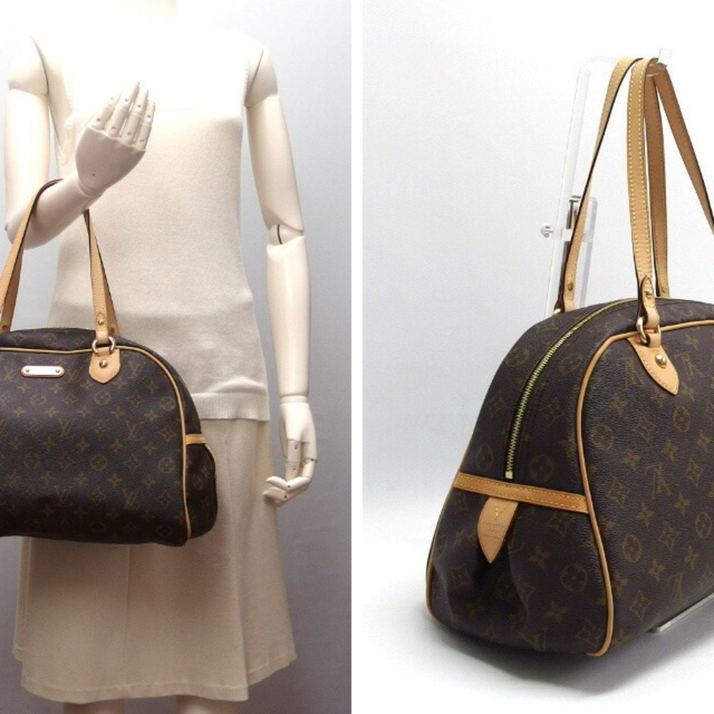 Louis Vuitton Montsouris Canvas Backpack with Dust Bag Key and Padlock