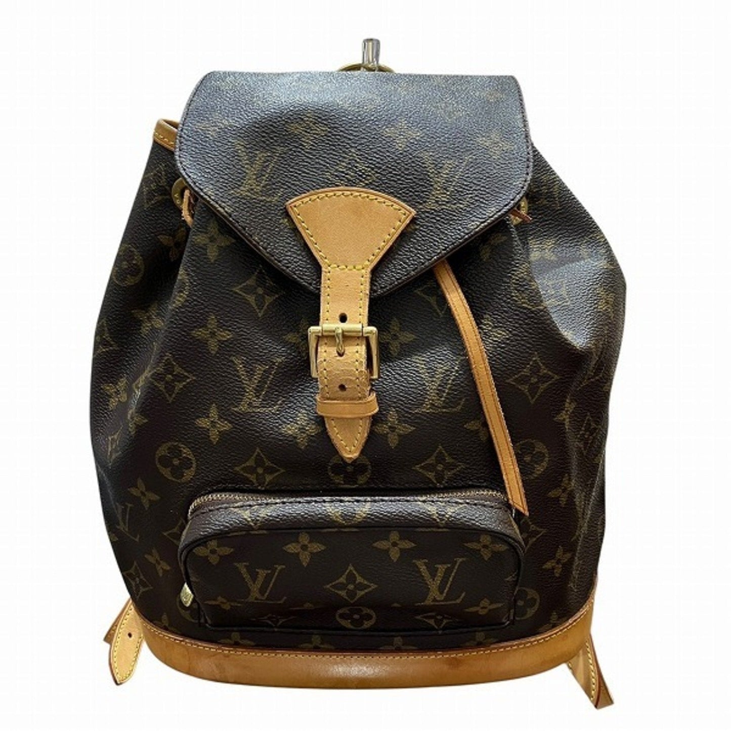 Canvas Montsouris Backpack with Leather Trim