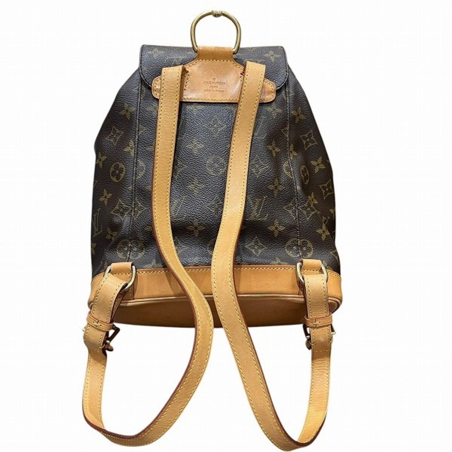 Canvas Montsouris Backpack with Leather Trim