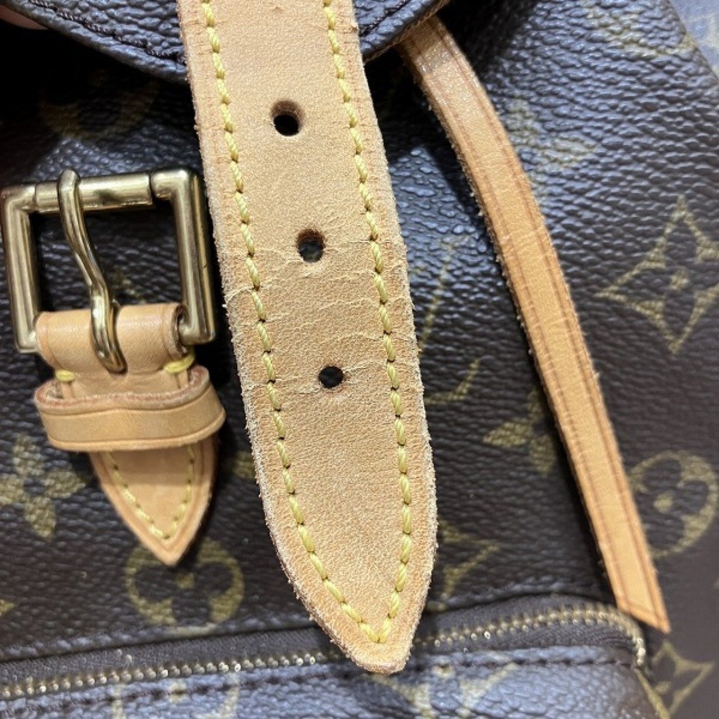 Canvas Montsouris Backpack with Leather Trim
