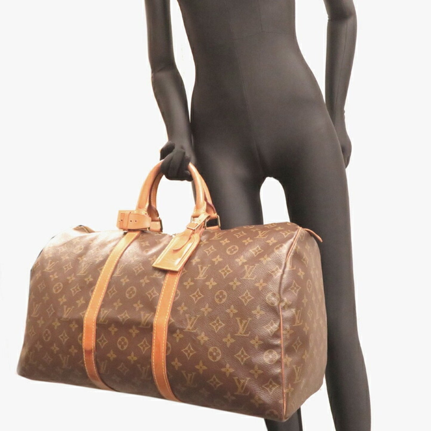 Canvas Keepall Bag with Name Tag and Handle Holder