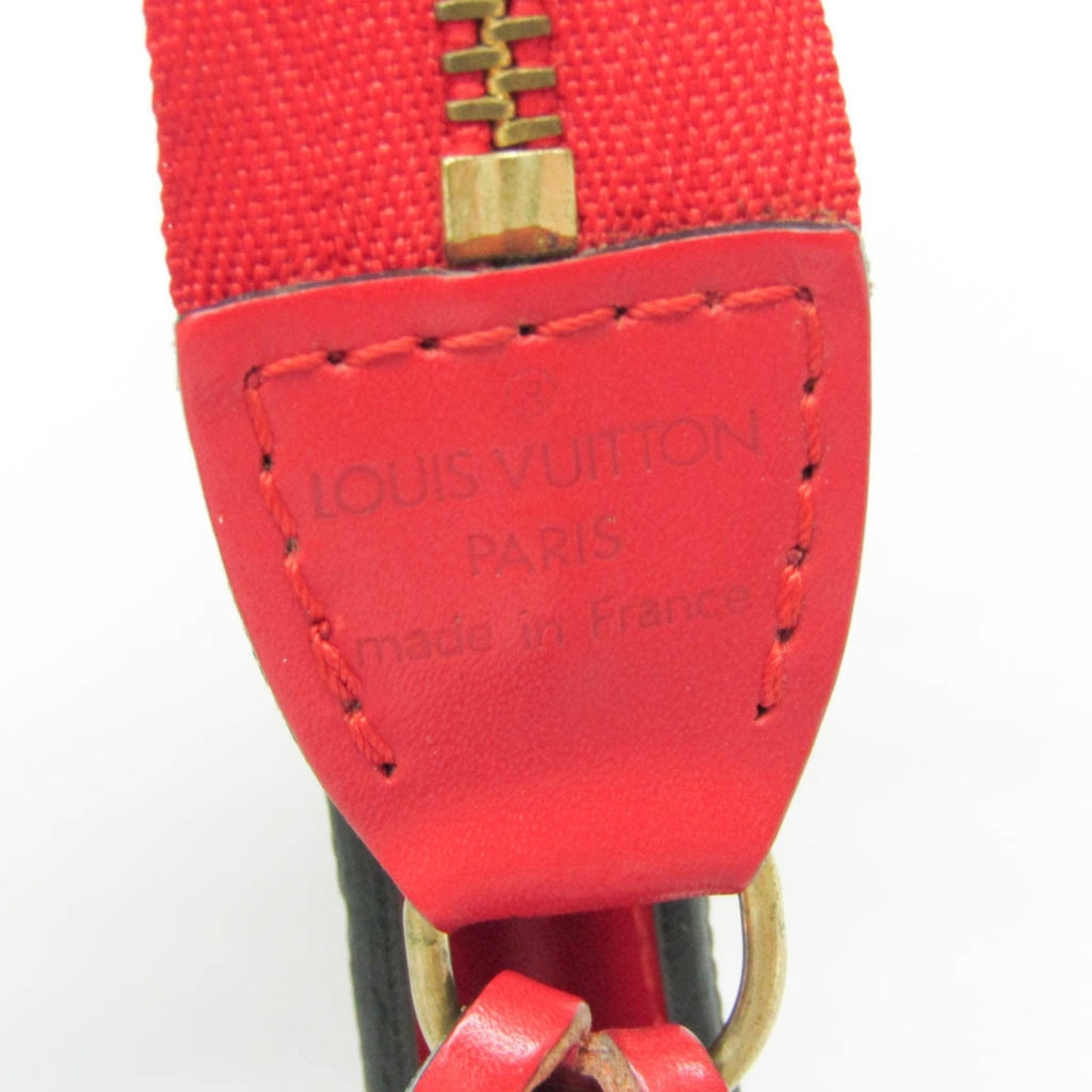 Luxurious Leather Pochette Accessoire with Slightly Worn Condition