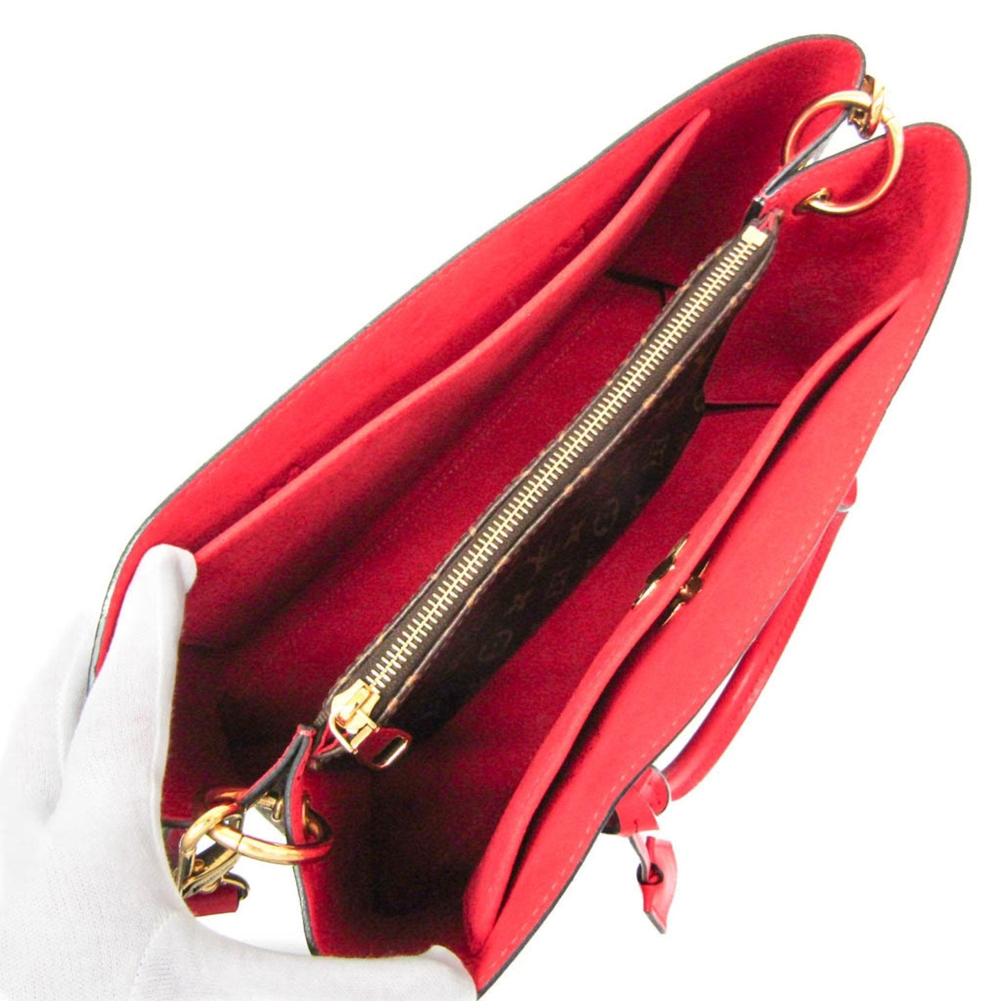 Canvas Flower Bag with Metal Fittings and Slight Scratches