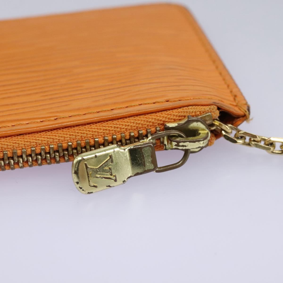 Leather Pochette Cles with Stain and Scratches