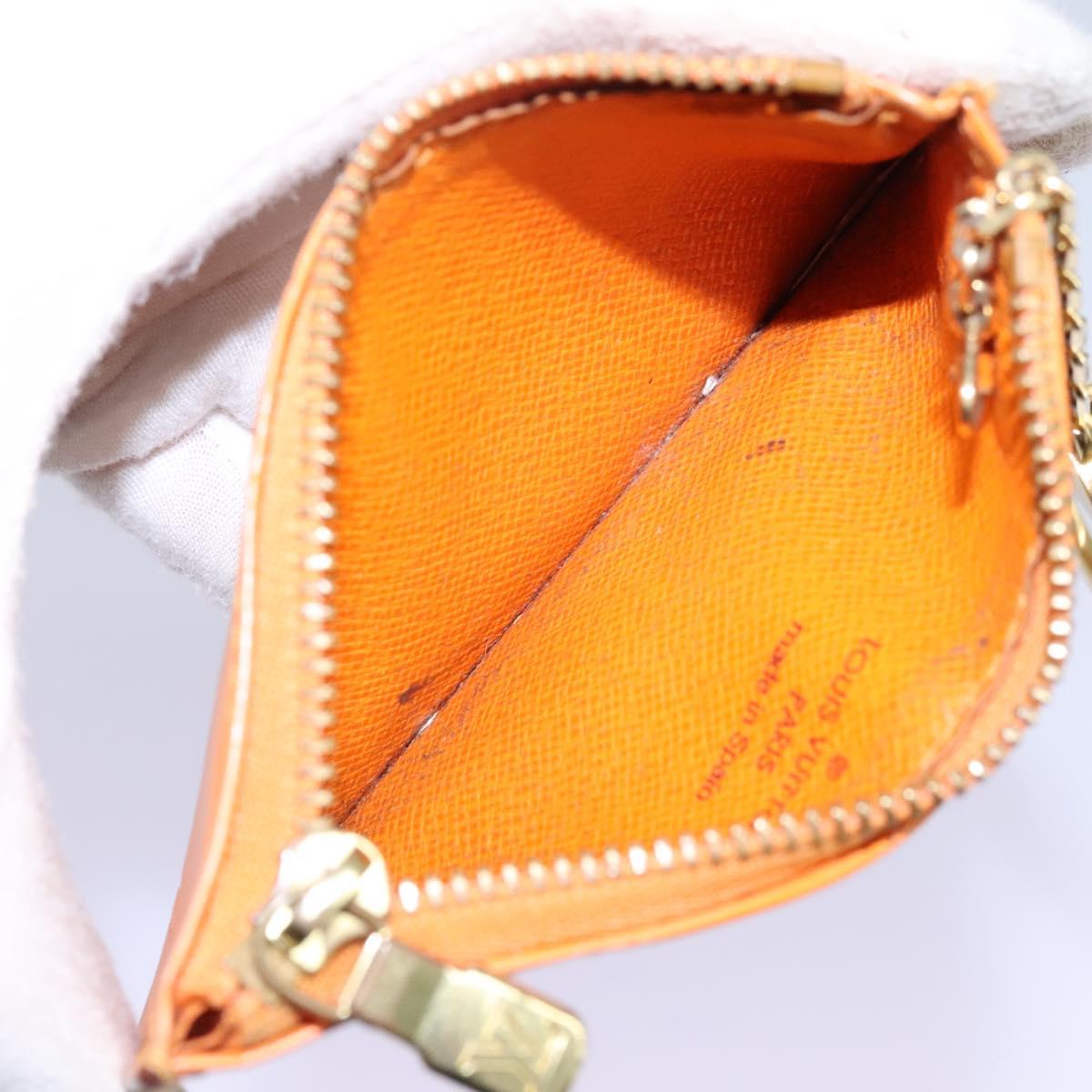 Leather Pochette Cles with Stain and Scratches