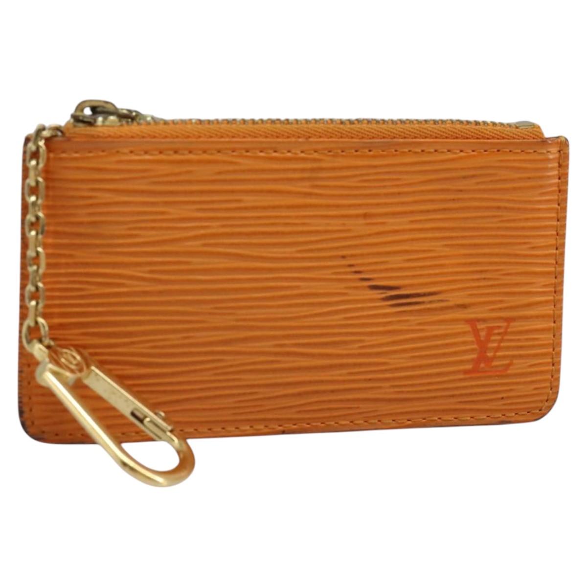Leather Pochette Cles with Stain and Scratches