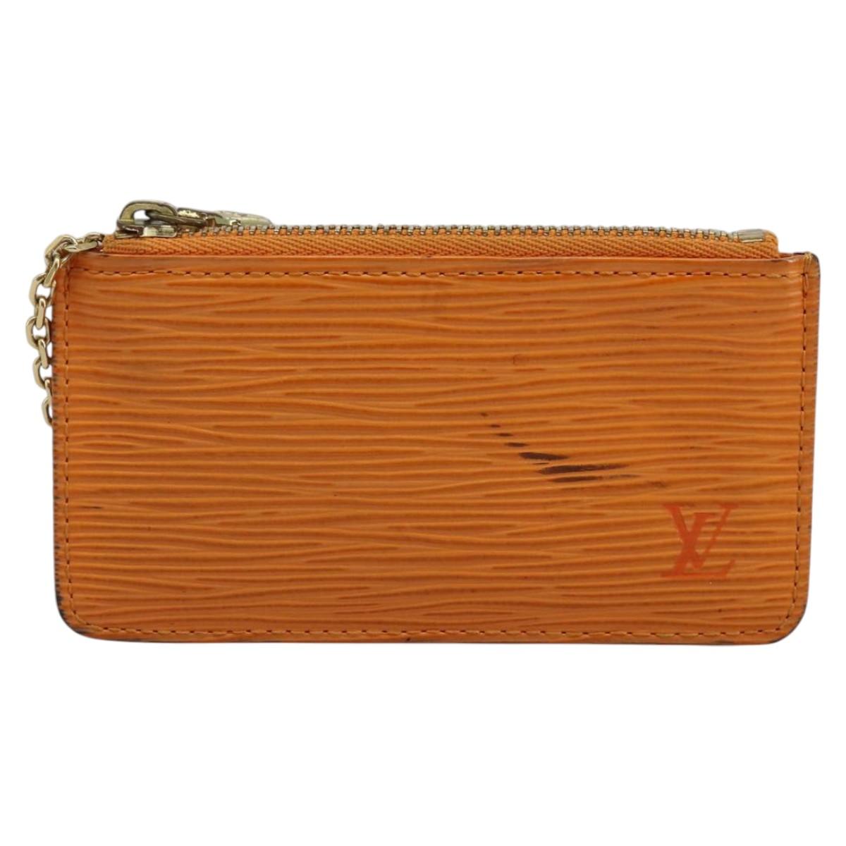 Leather Pochette Cles with Stain and Scratches