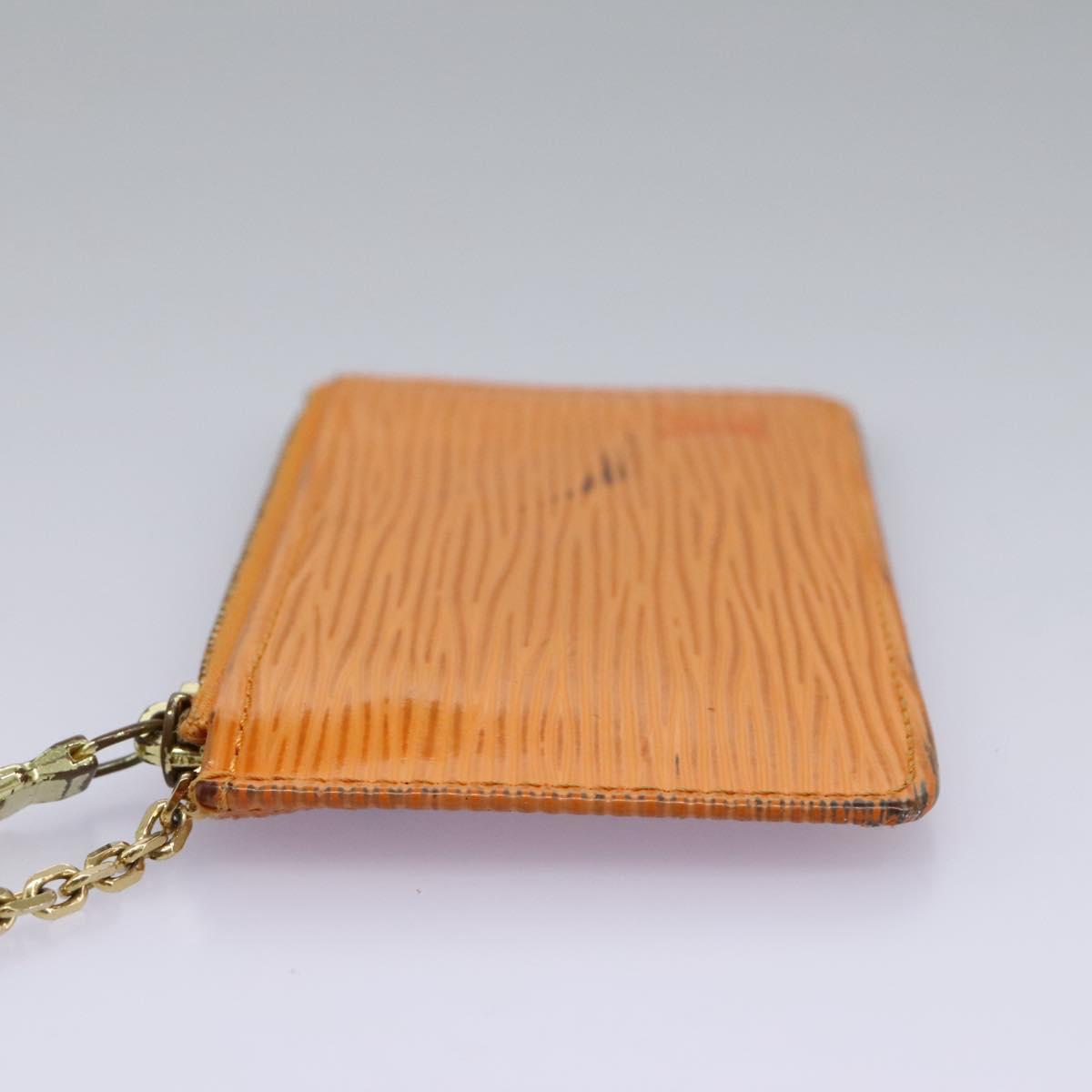 Leather Pochette Cles with Stain and Scratches