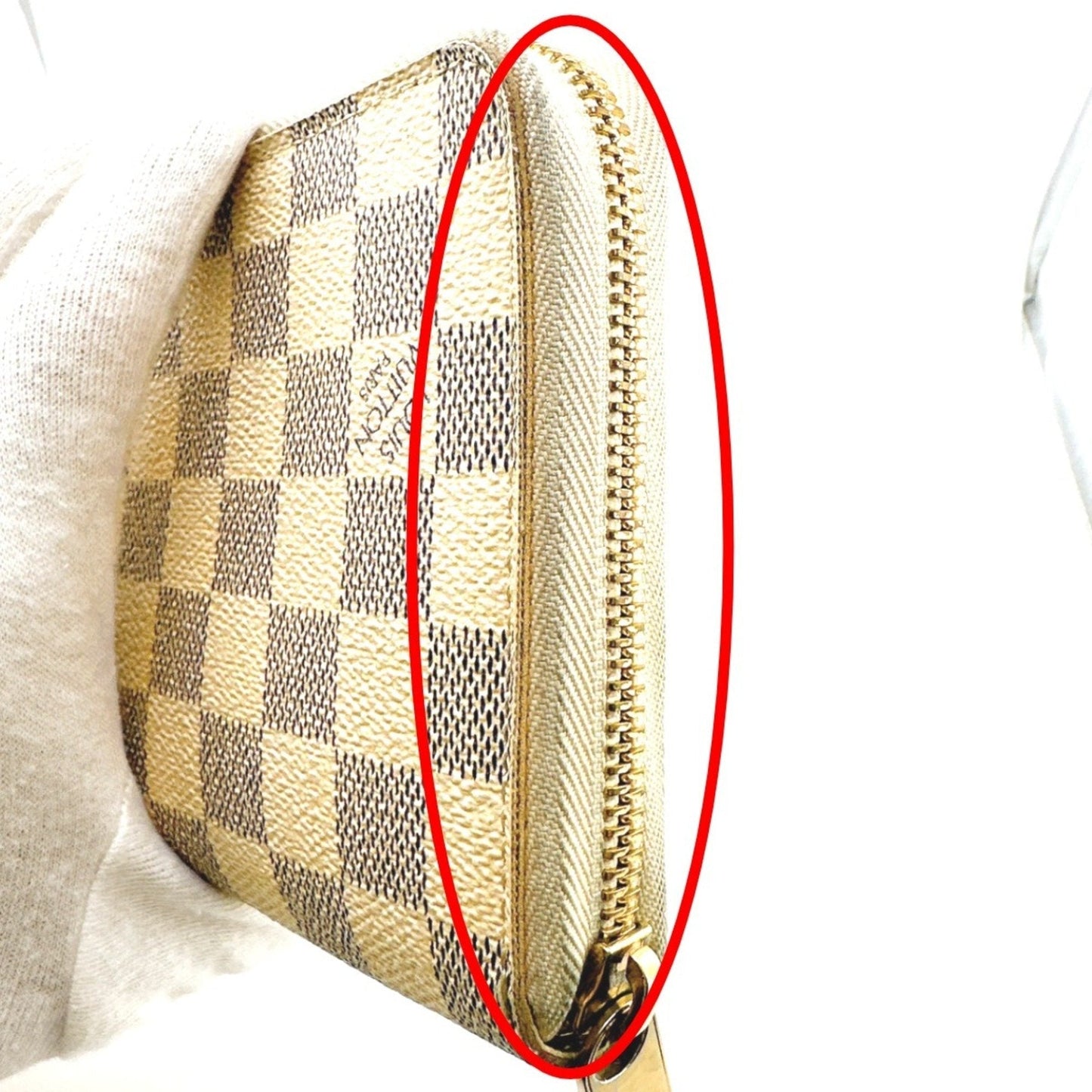 Luxury Canvas Zippy Wallet with Slightly Rubbed Corners