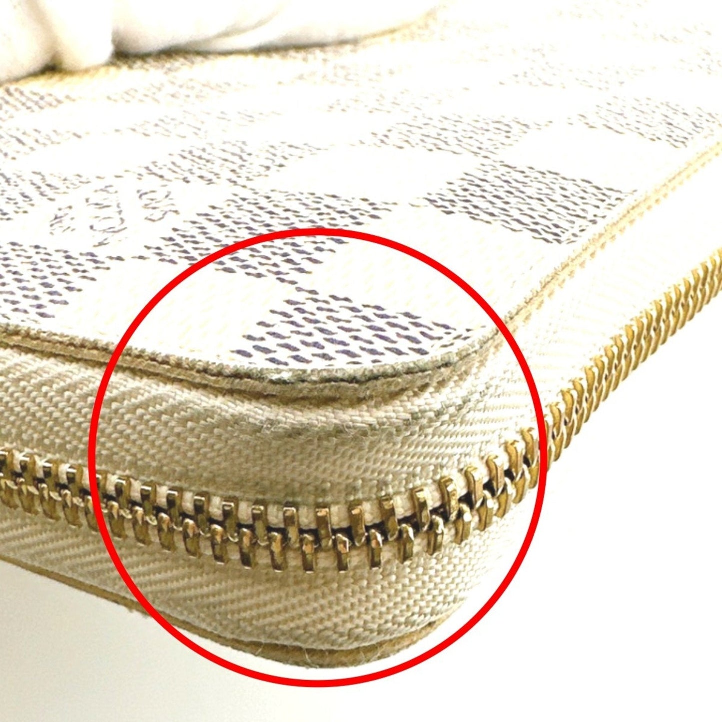 Luxury Canvas Zippy Wallet with Slightly Rubbed Corners