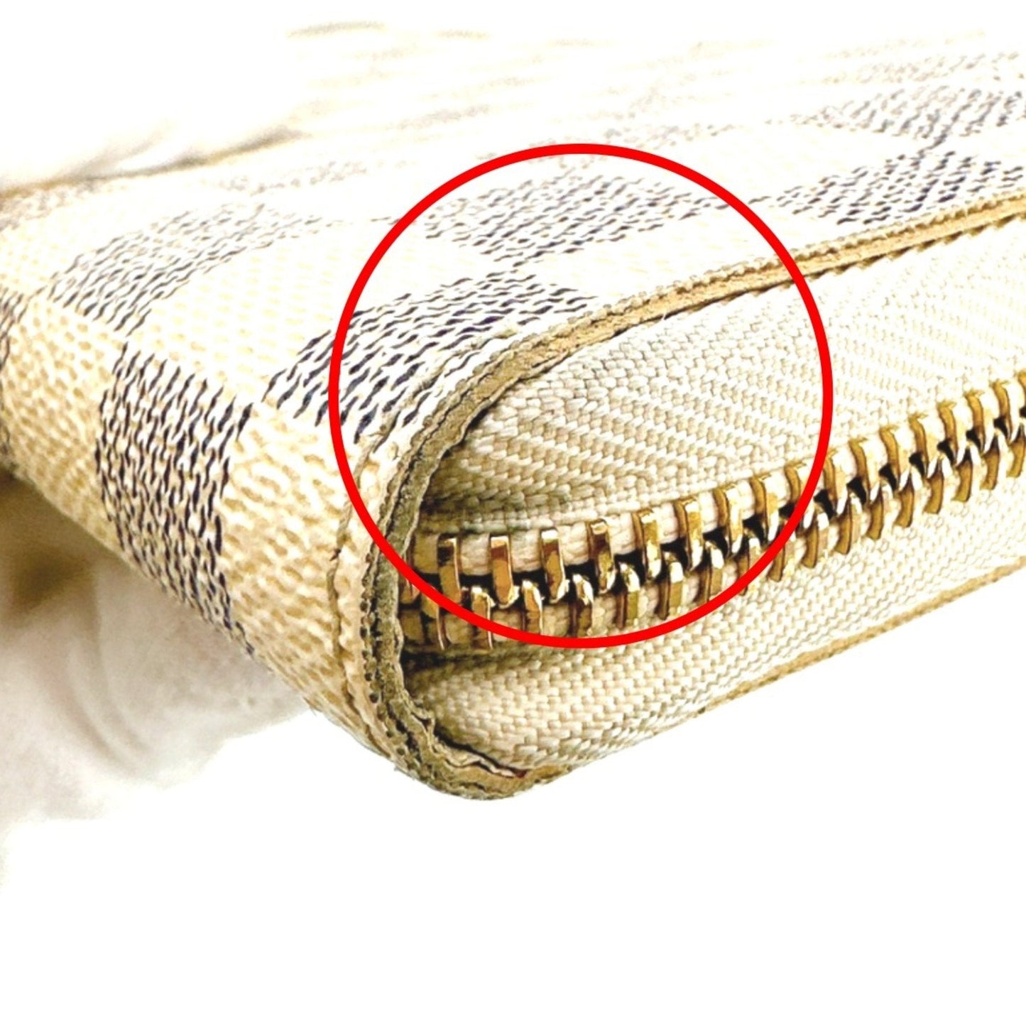 Luxury Canvas Zippy Wallet with Slightly Rubbed Corners