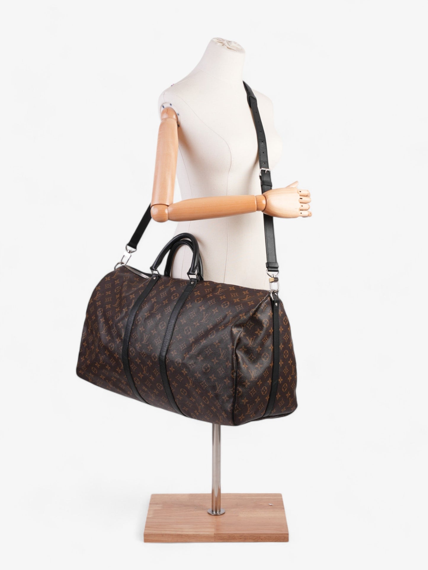 Louis Vuitton Keepall Bandouliere Monogram / Black Coated Canvas 55