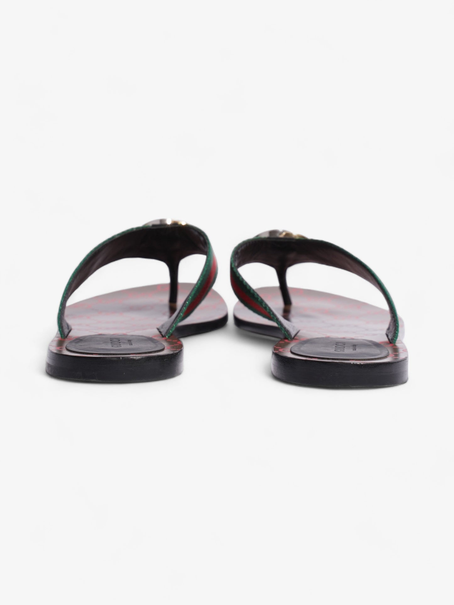 Gucci GG Thong Web Sandal Red / Green Canvas EU 39 UK 6