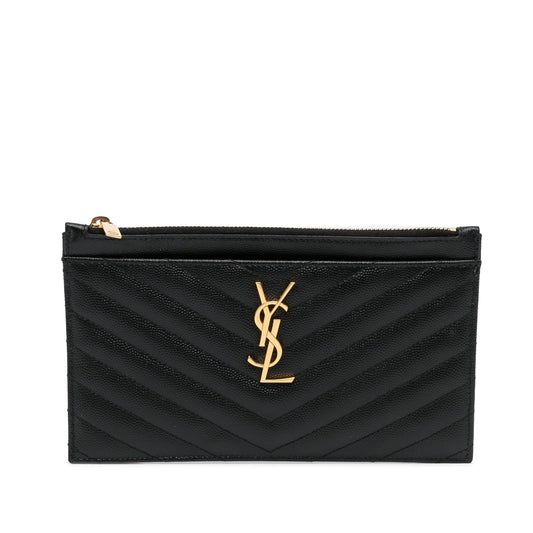 Yves Saint Laurent Clutch Black Quilted Leather