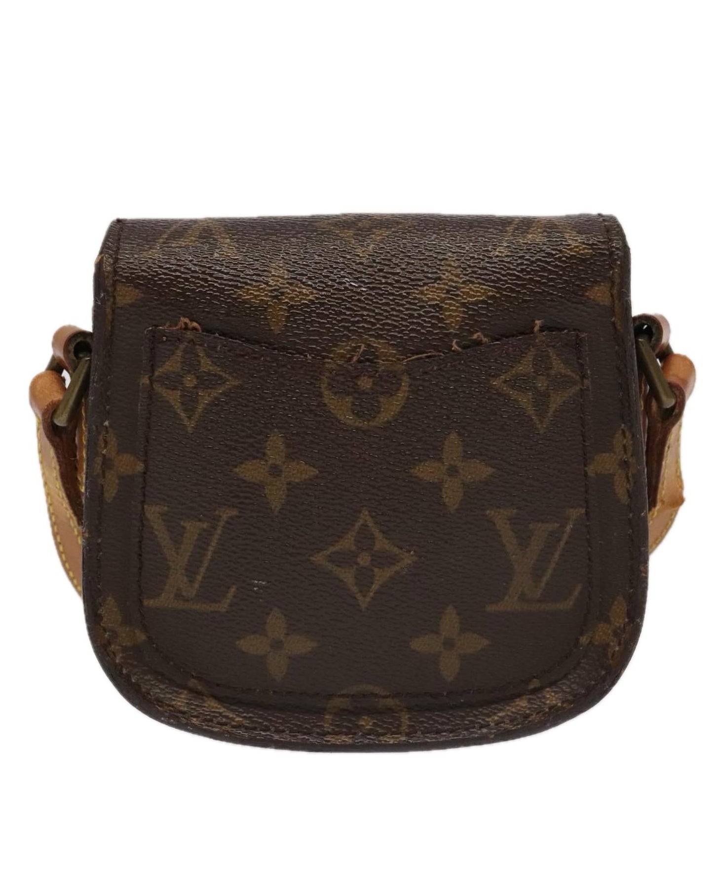 Monogram Canvas Shoulder Bag with Adjustable Strap and Classic Design