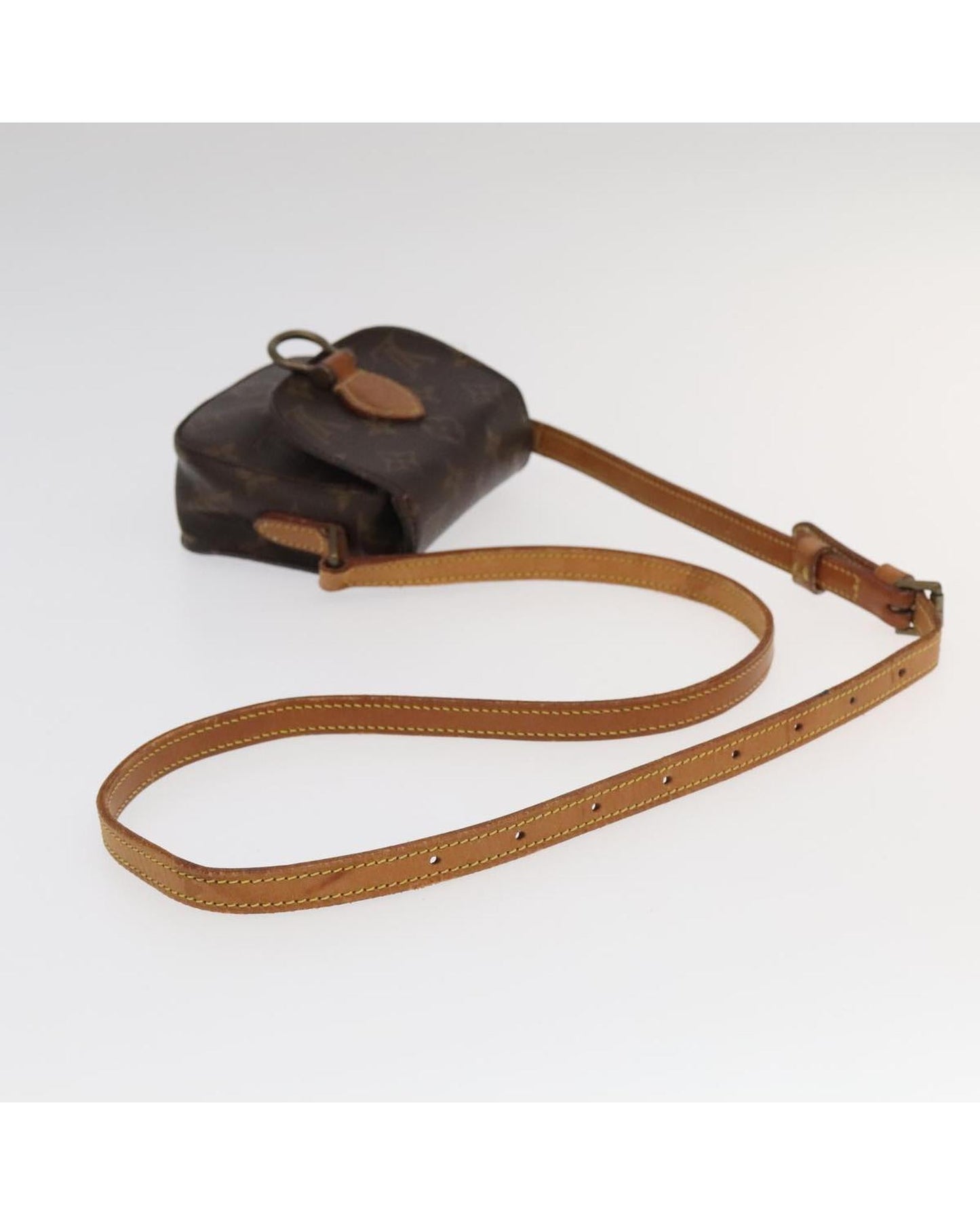 Monogram Canvas Shoulder Bag with Adjustable Strap and Classic Design
