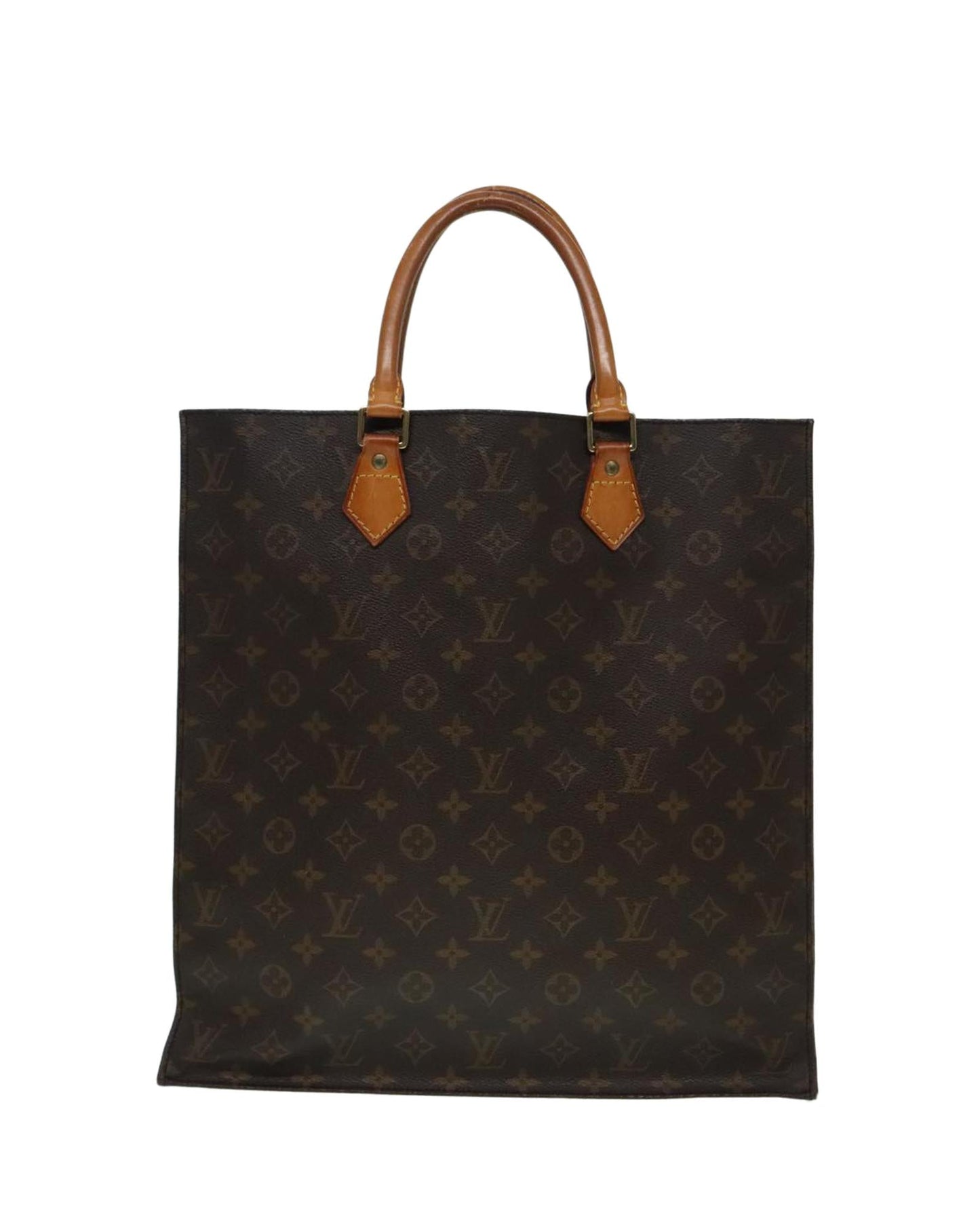 Monogram Canvas Sac Plat Handbag with Tobacco Scent and Wear