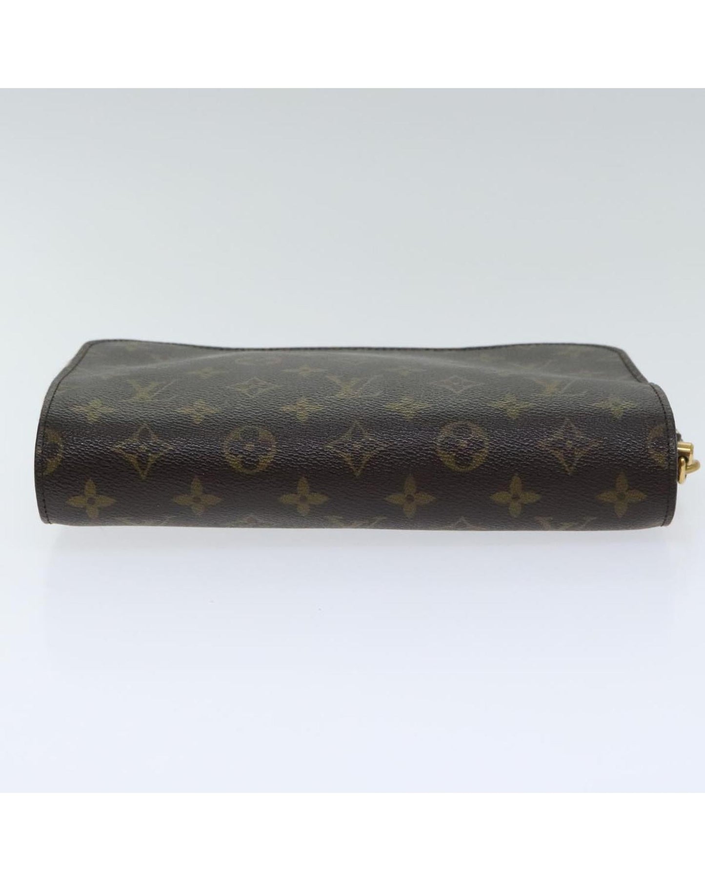 Monogram Canvas Clutch Bag with Zipper Closure