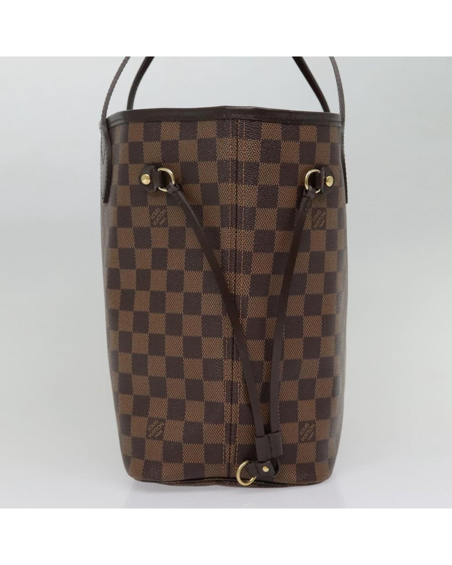 Damier Ebene Canvas Neverfull Tote Bag with Dust Bag and Pouch