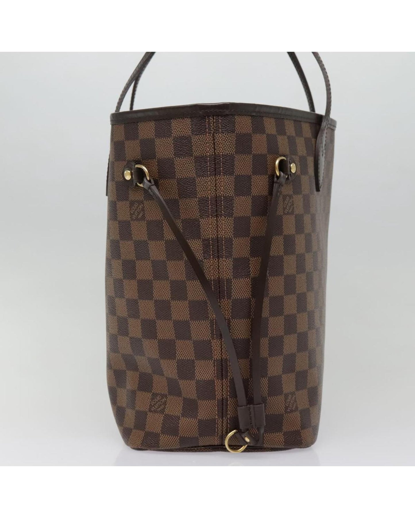 Damier Ebene Canvas Neverfull Tote Bag with Dust Bag and Pouch