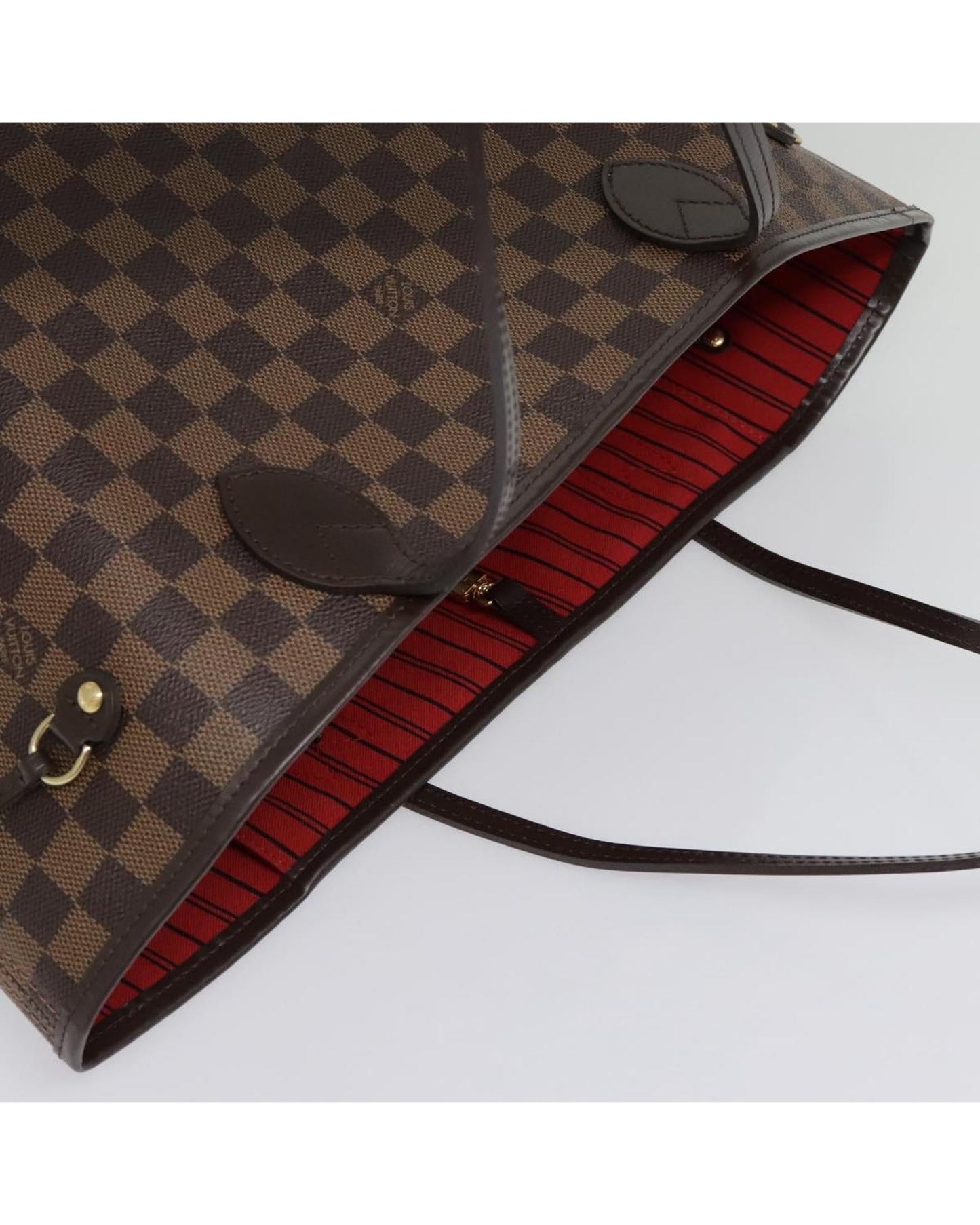 Damier Ebene Canvas Neverfull Tote Bag with Dust Bag and Pouch
