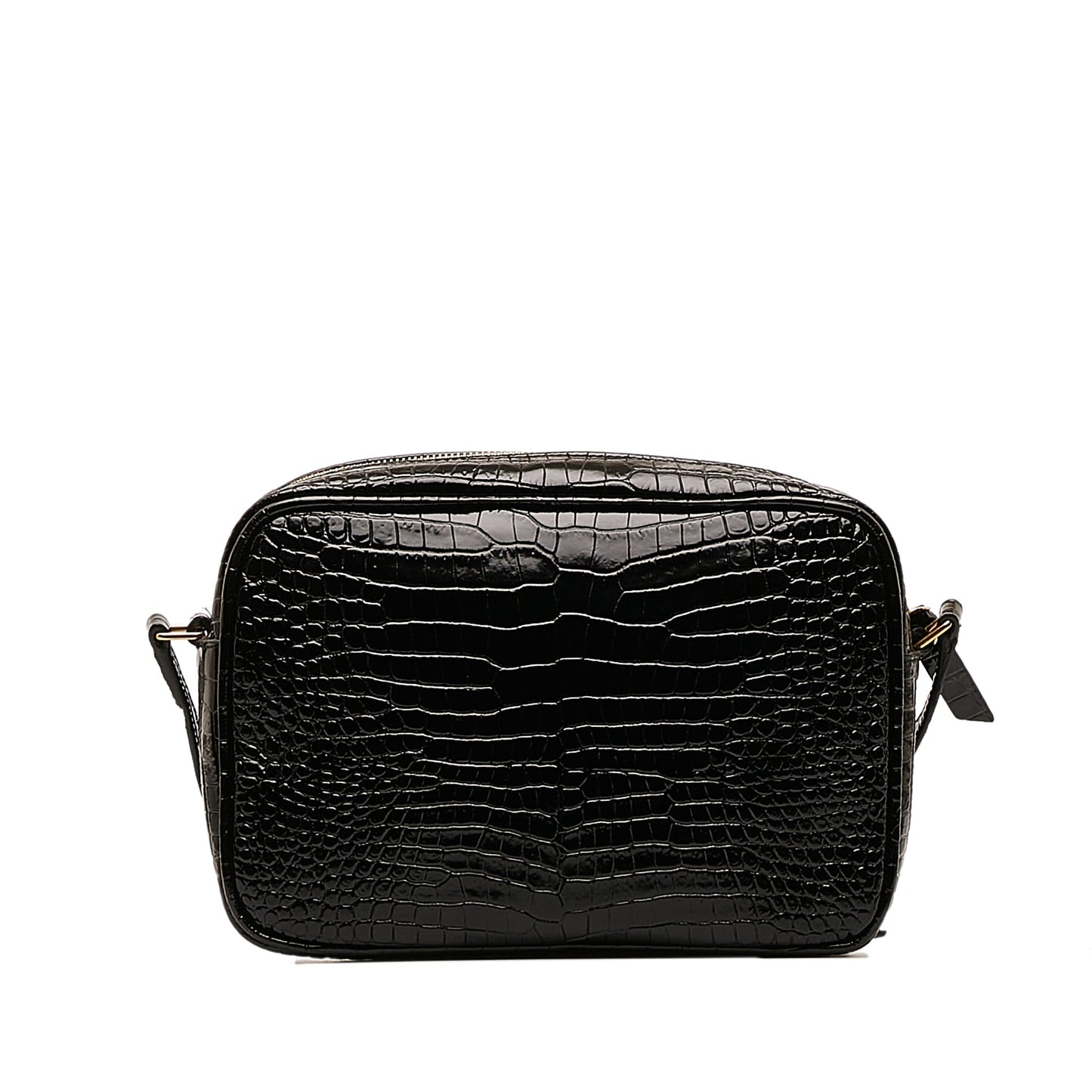 Medium Croc Embossed Patent Camera Bag