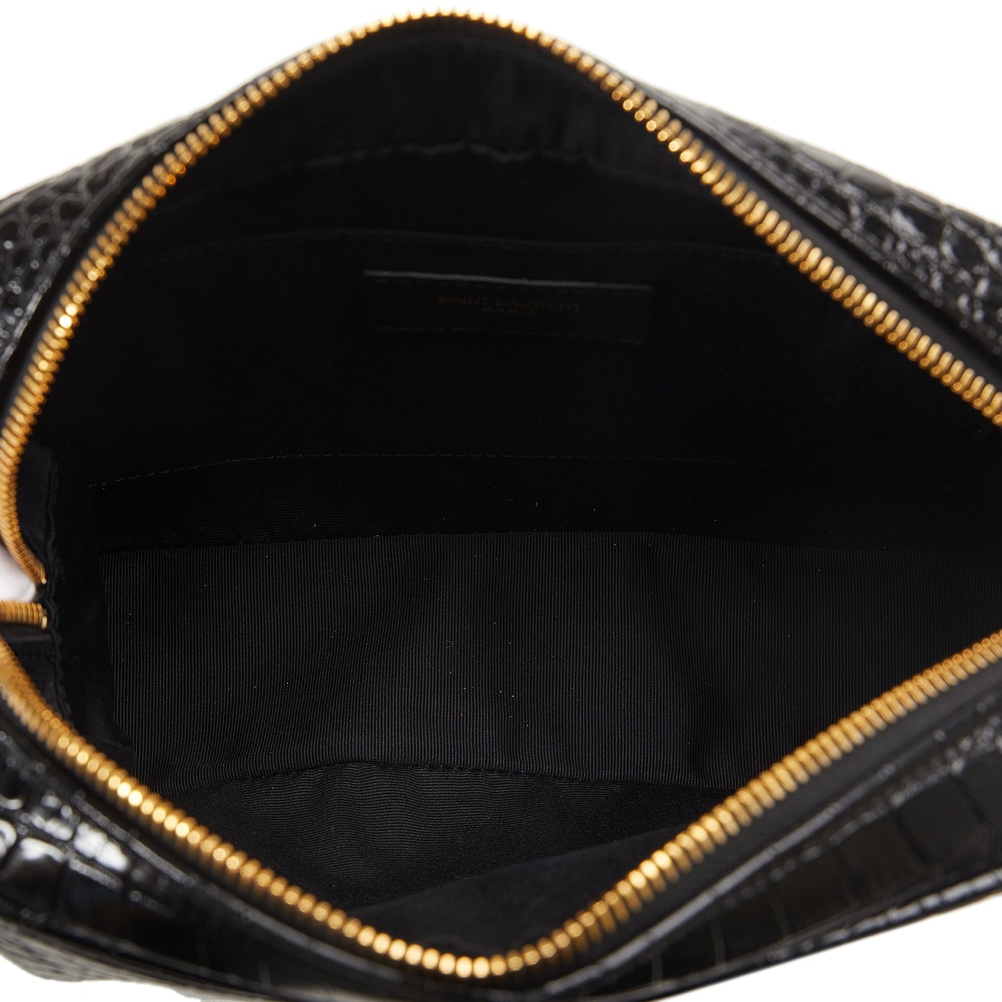 Medium Croc Embossed Patent Camera Bag