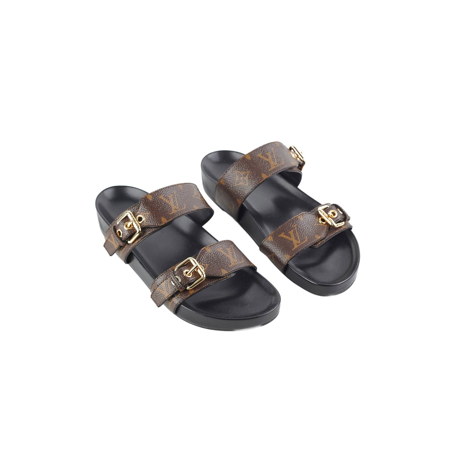 Louis Vuitton Bom Dia Comfort Flat Mules Monogram Size 39