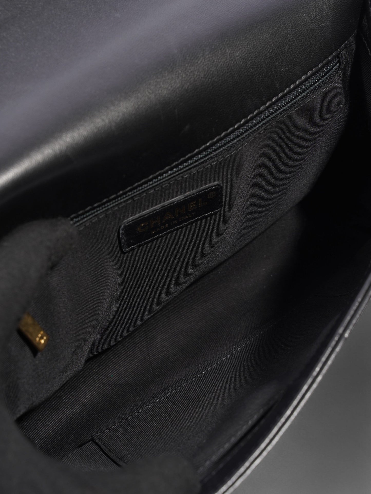 Chanel Boy Bag Black Lambskin Leather New Medium