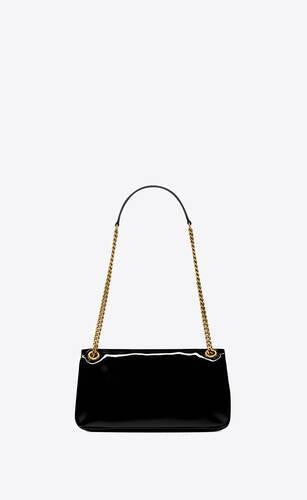 Saint Laurent Women Calypso Patent Leather Shoulder Bag