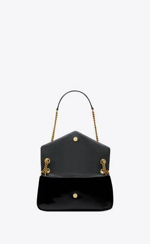 Saint Laurent Women Calypso Patent Leather Shoulder Bag