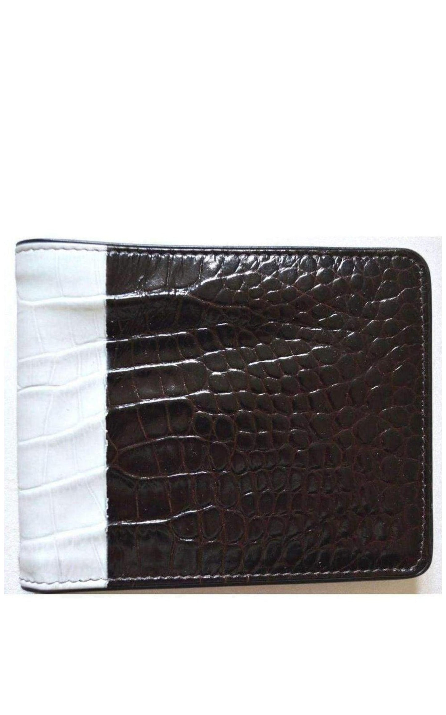 Two Tone Crock Print Leather Wallet