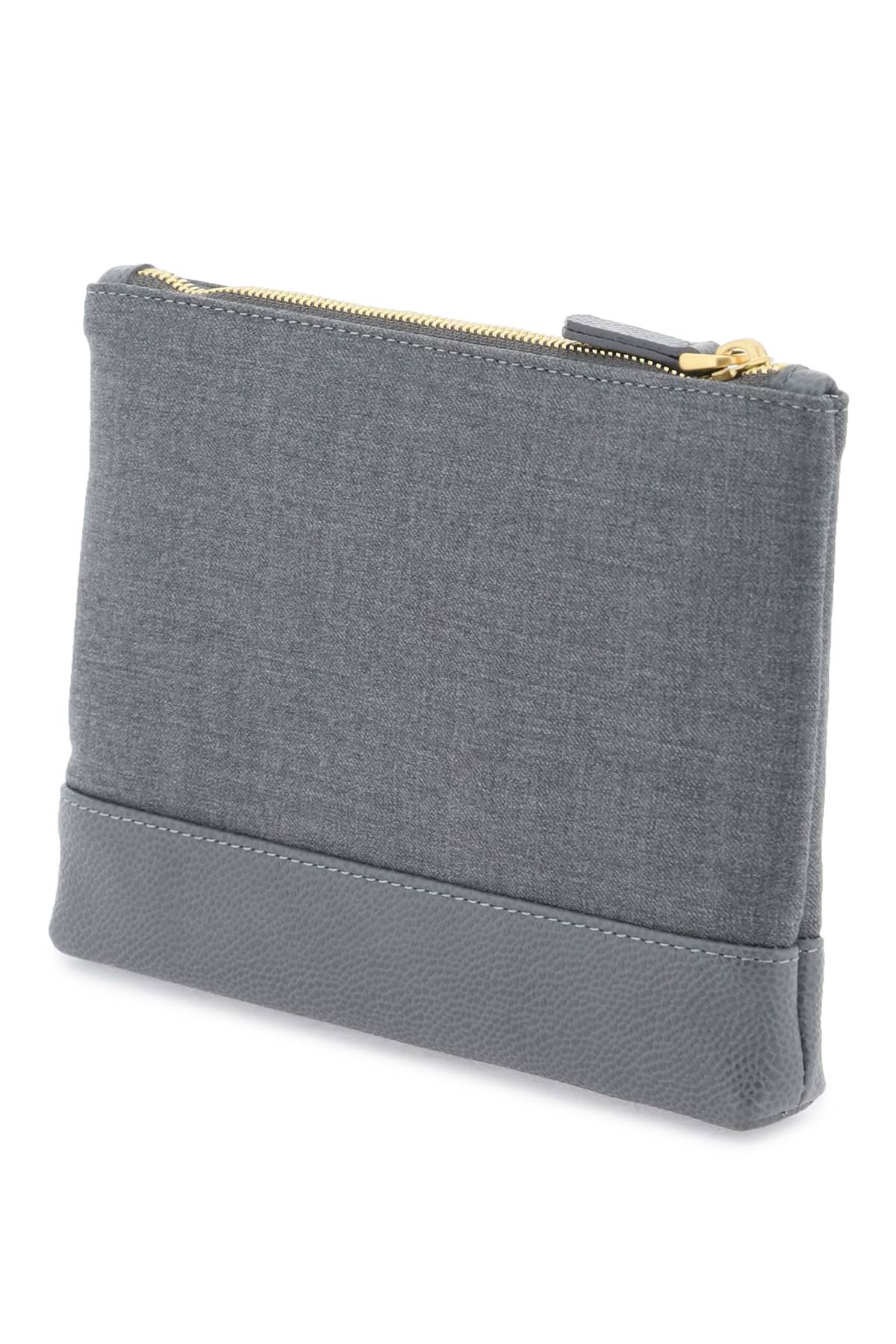 Thom Browne Wool 4-Bar Small Pouch Men