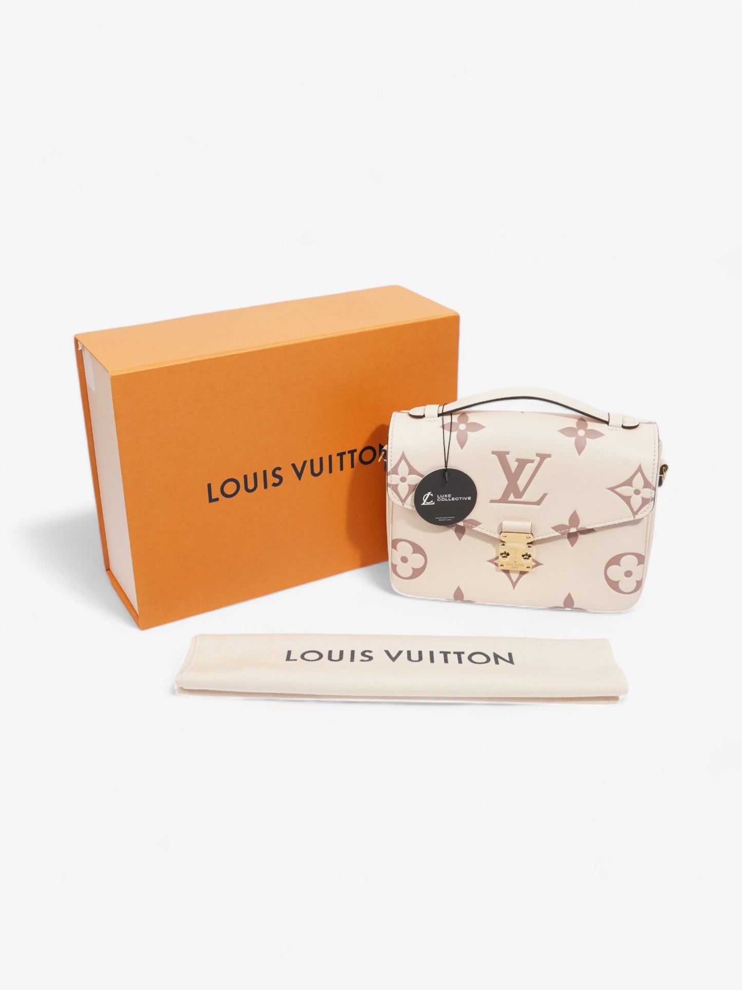 Louis Vuitton Pochette Metis Creme / Bois De Rose Empreinte Leather