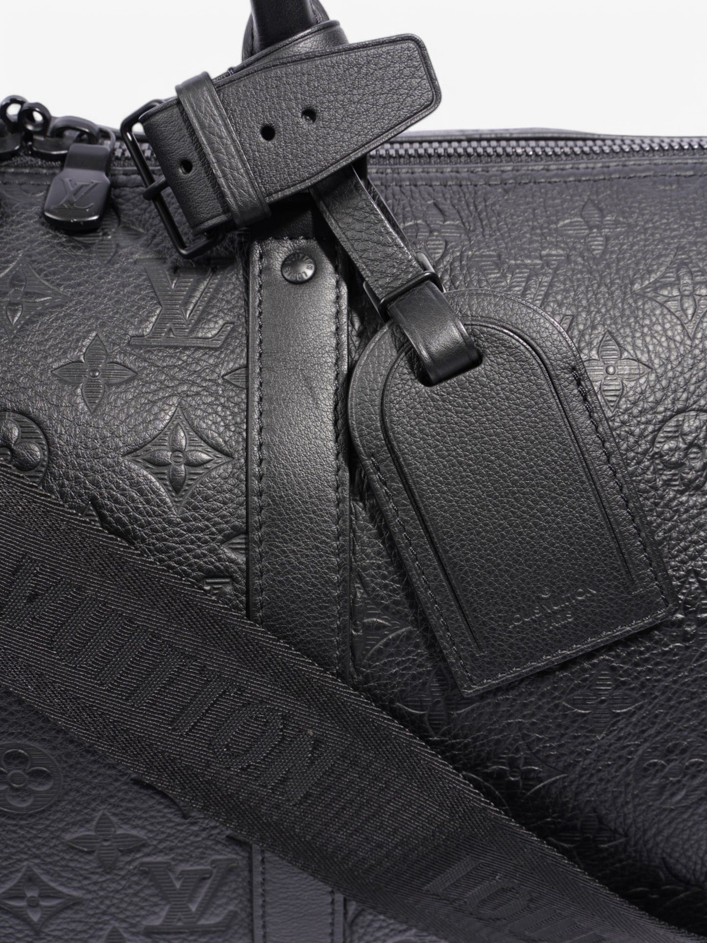 Louis Vuitton Keepall Bandouliere Monogram Shadow / Black Embossed Leather 50