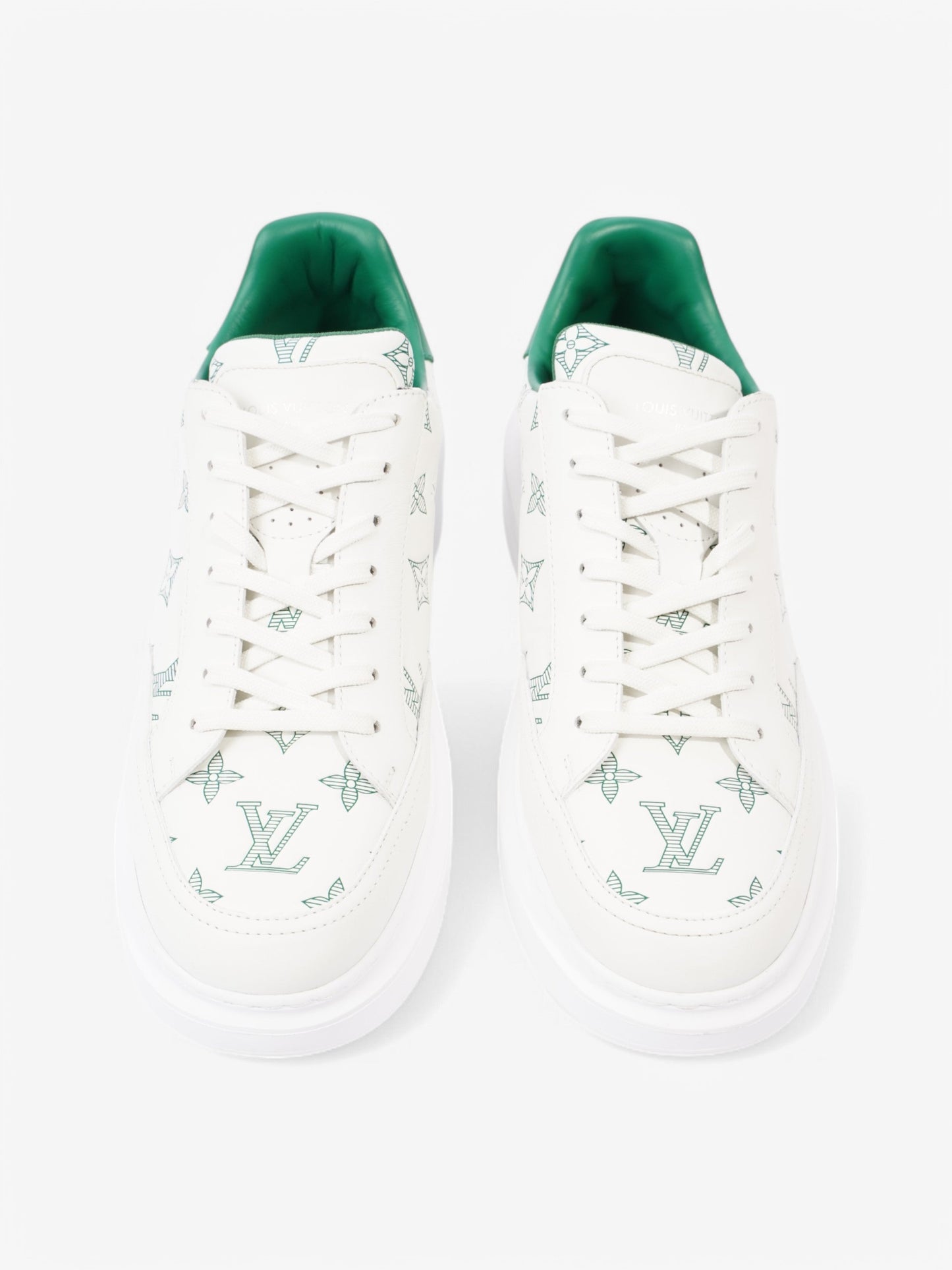 Louis Vuitton Beverley Hills White  / Green Leather EU 41.5 UK 7.5