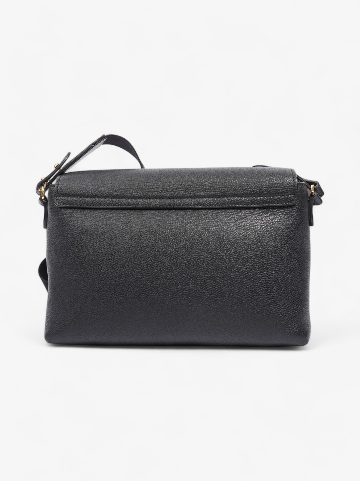 Burberry Note Bag Black / House Check Calfskin Leather Medium
