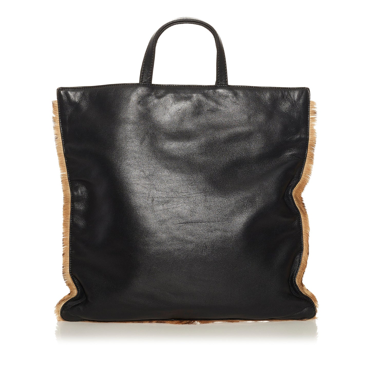 Brown Loewe Pony Hair Leopard Print Tote Bag