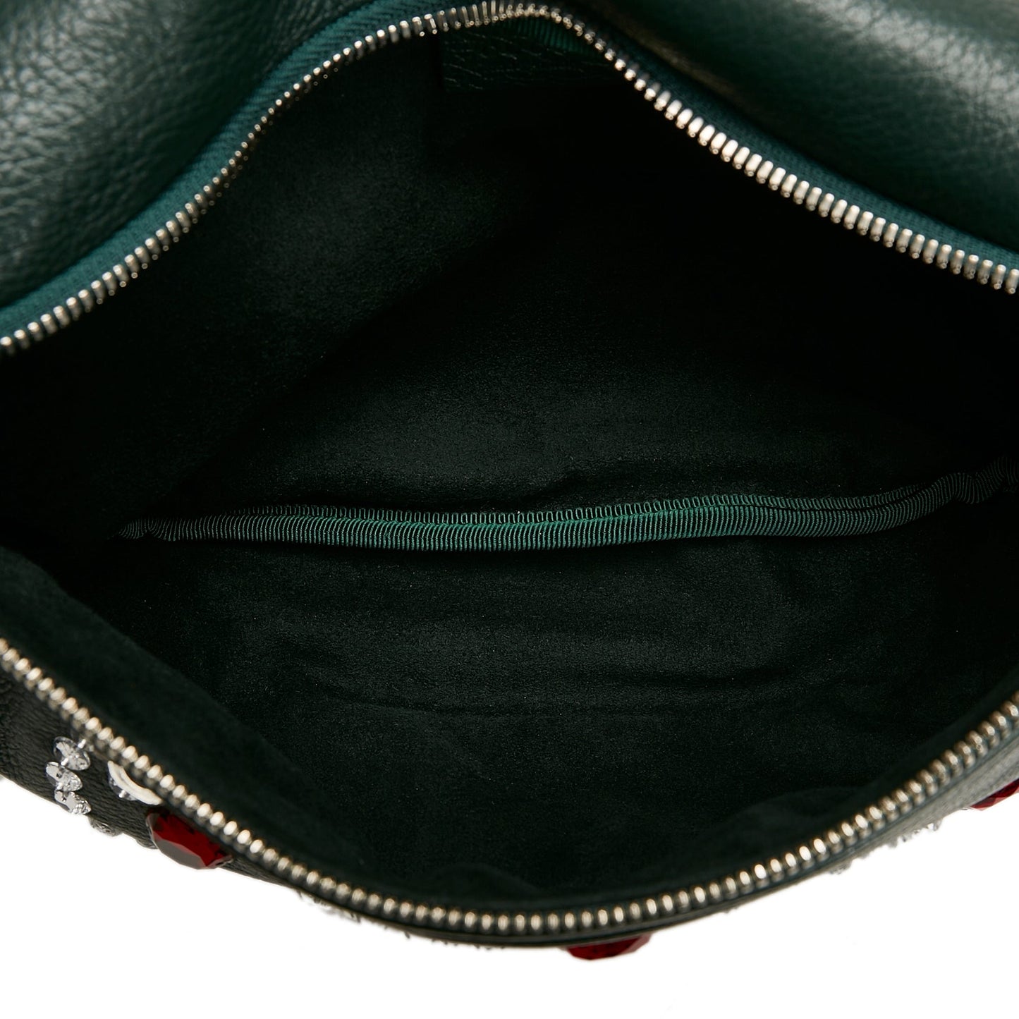 Gucci Web Belt Bag Green Crystal Embellished Leather