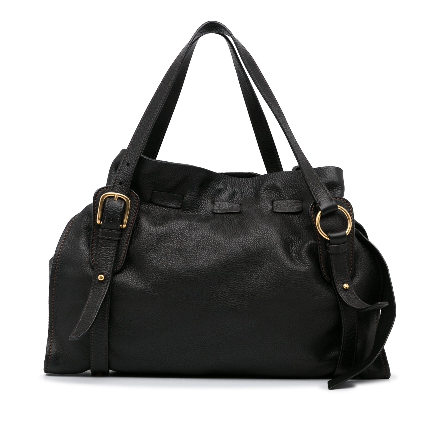 Black Miu Miu Leather Tote Bag