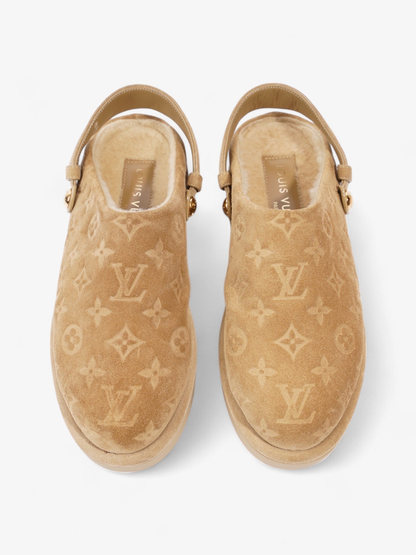 Louis Vuitton Aspen Platform Clogs Beige  Suede EU 41 UK 7
