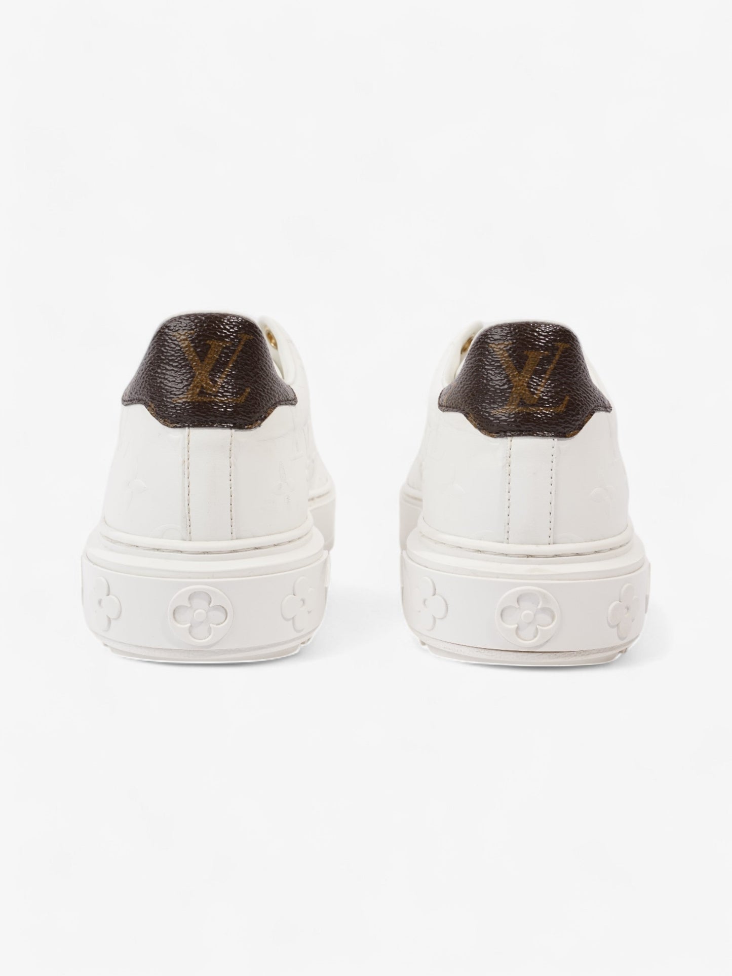 Louis Vuitton Time Out Sneakers White  / Brown Monogram Leather EU 38 UK 5