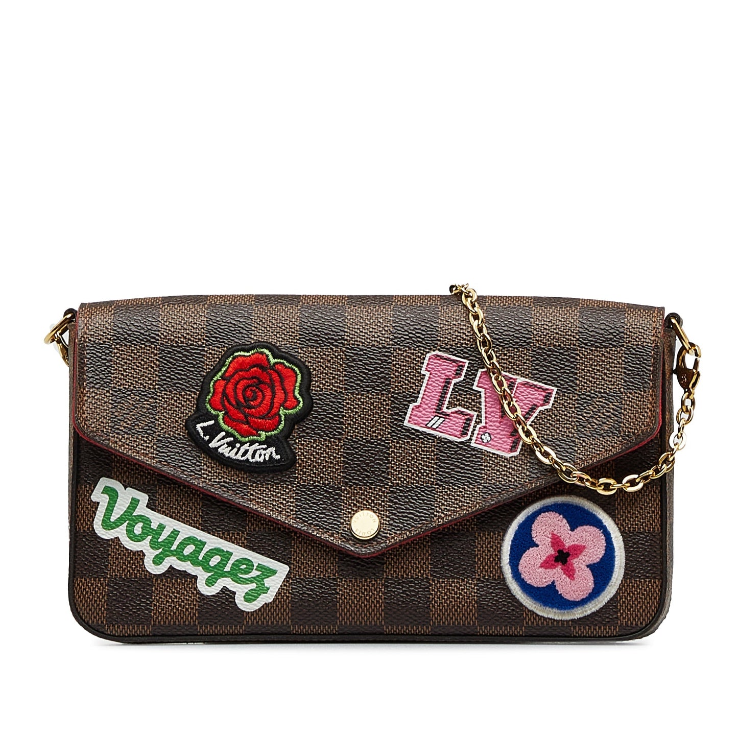 Louis Vuitton Pochette FÃƒÆ’Ã‚Â©licie Patchwork Damier Ebene Canvas