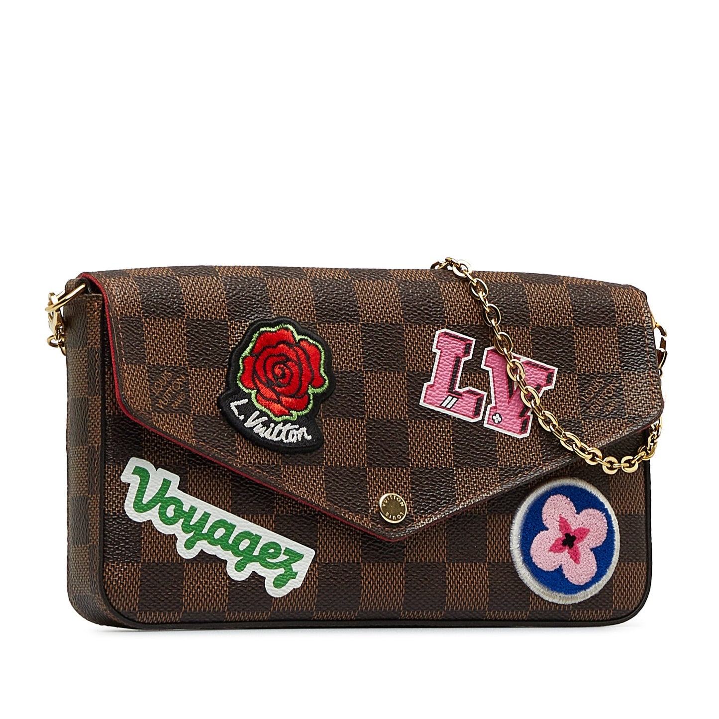 Louis Vuitton Pochette FÃƒÆ’Ã‚Â©licie Patchwork Damier Ebene Canvas