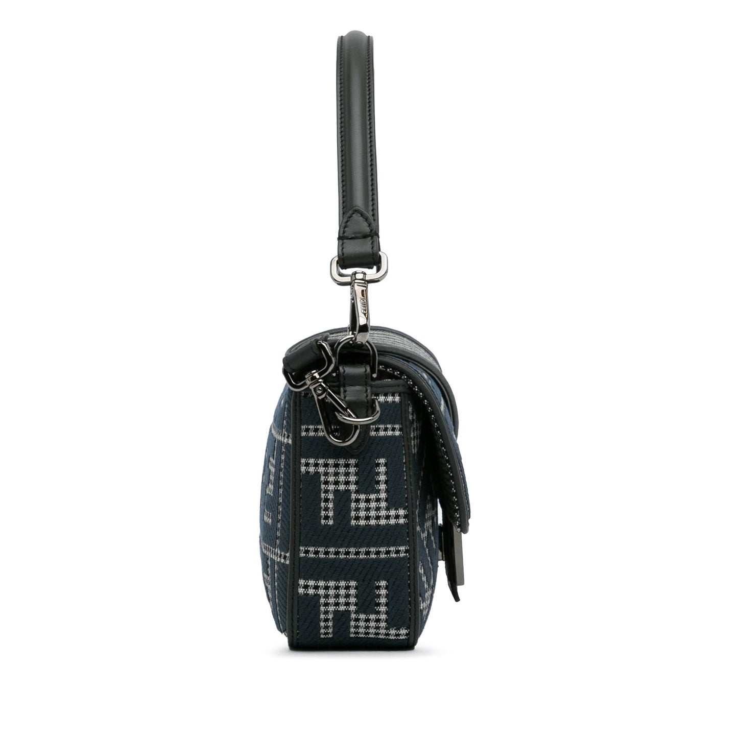 Fendi Baguette Grey Houndstooth Zucca Canvas