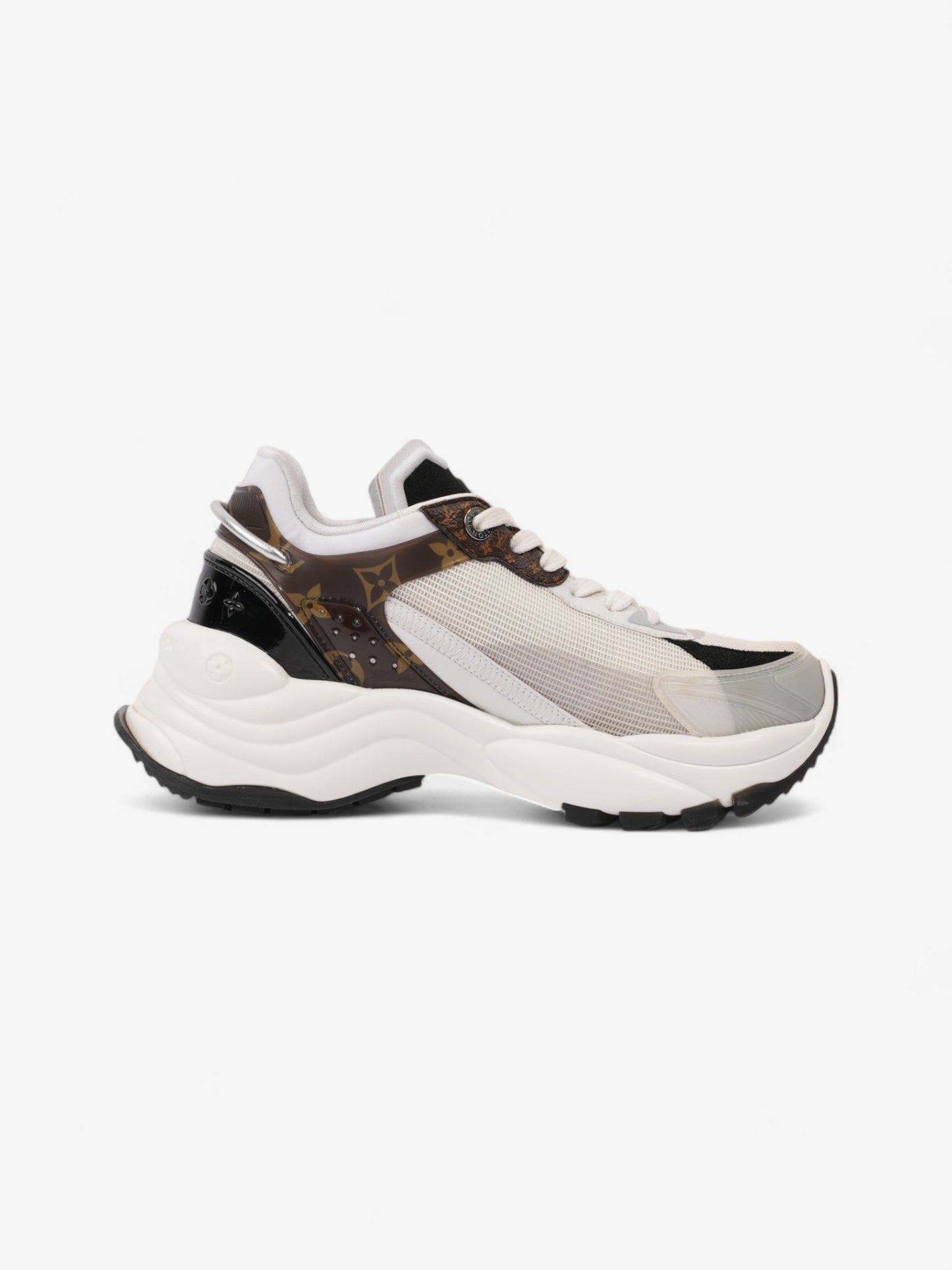 Louis Vuitton Run 55 Sneakers White  / Monogram / Black Mesh EU 38 UK 5