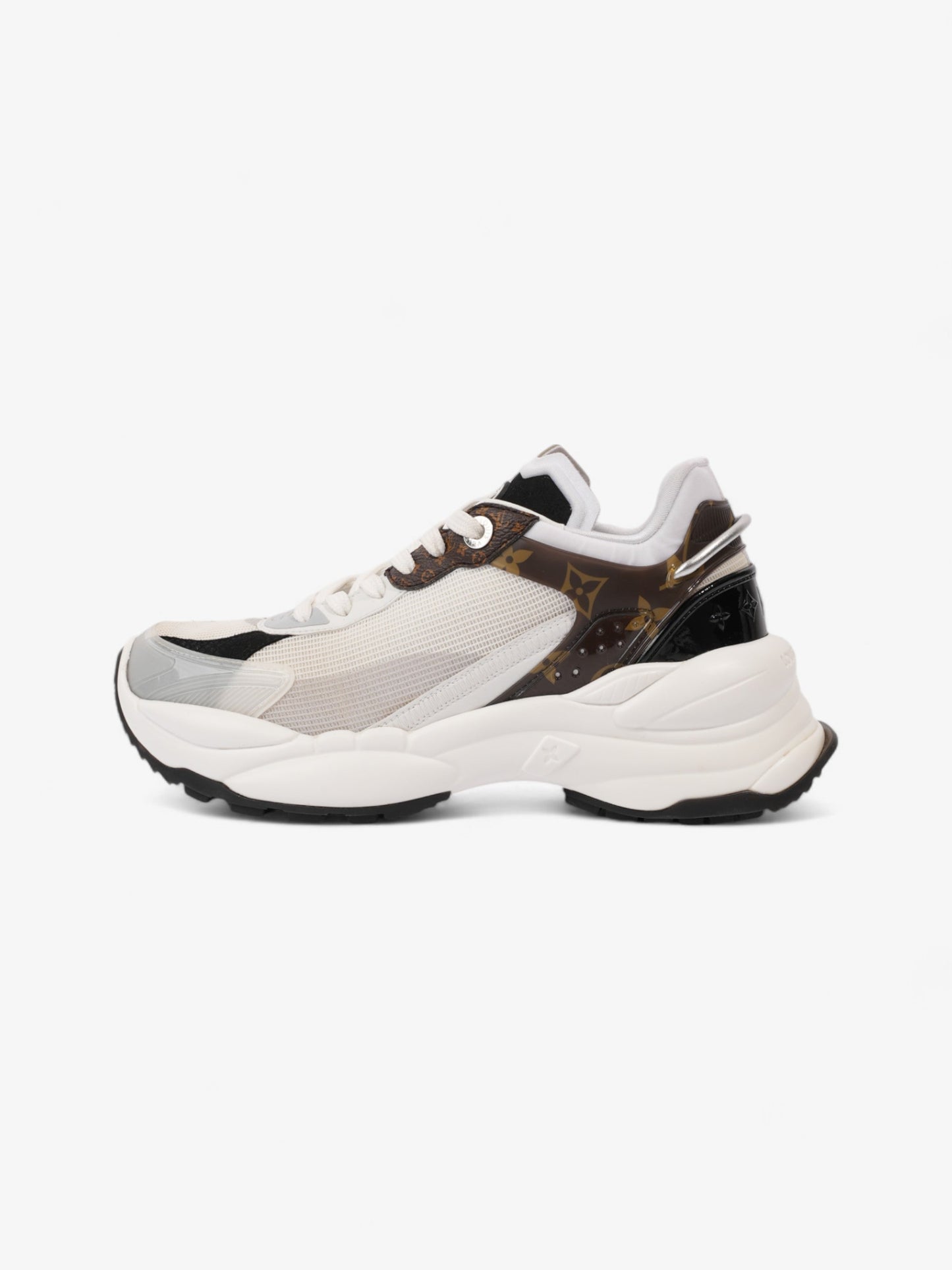 Louis Vuitton Run 55 Sneakers White  / Monogram / Black Mesh EU 38 UK 5