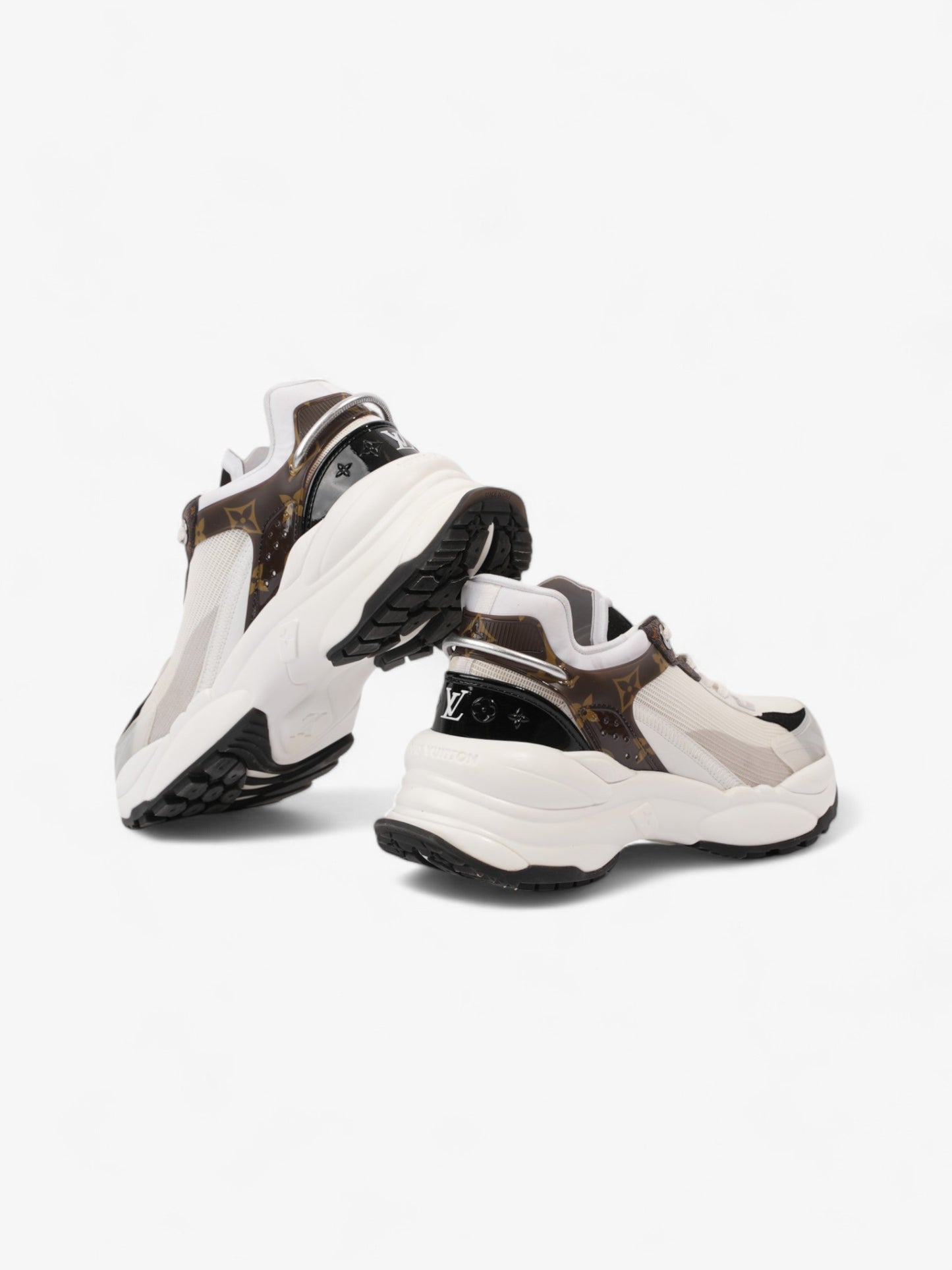 Louis Vuitton Run 55 Sneakers White  / Monogram / Black Mesh EU 38 UK 5