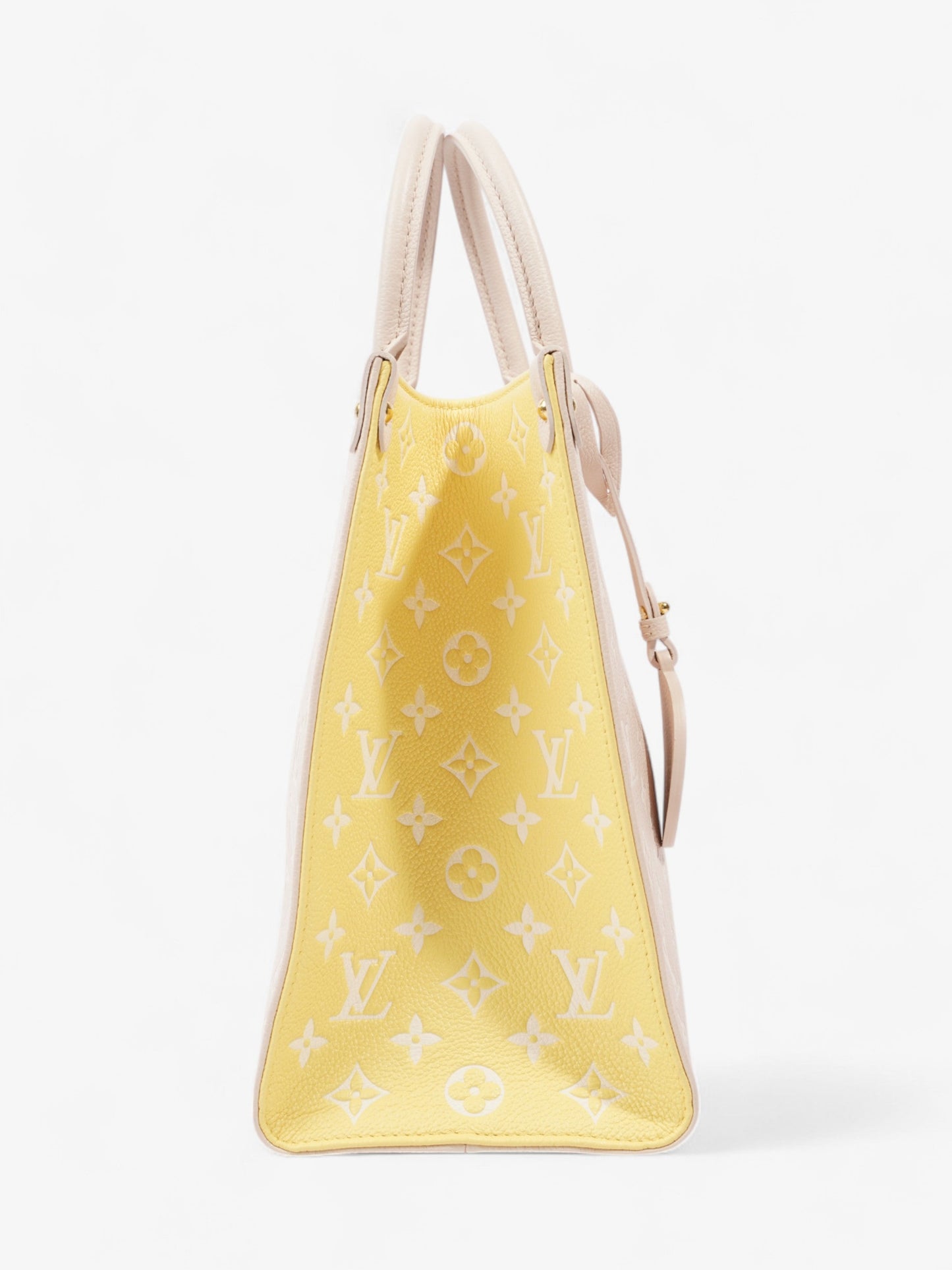 Louis Vuitton OnTheGo Rose Beige  / Monogram Empriente / Yellow Empreinte Leather MM