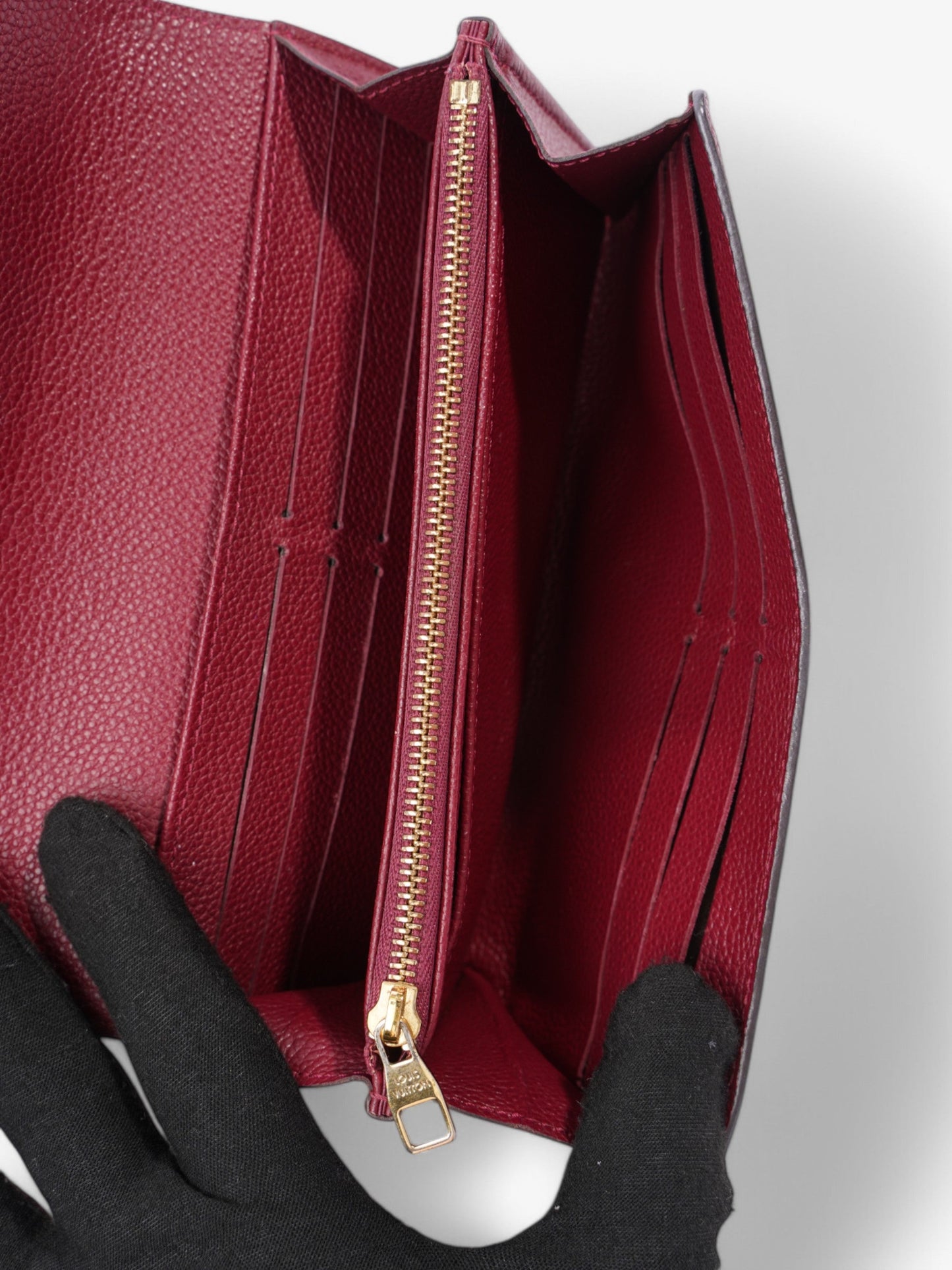 Louis Vuitton Sarah Wallet Raisin Empreinte Leather